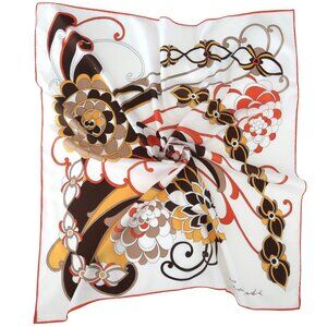 vtg 70s LEONARDI mod print scarf